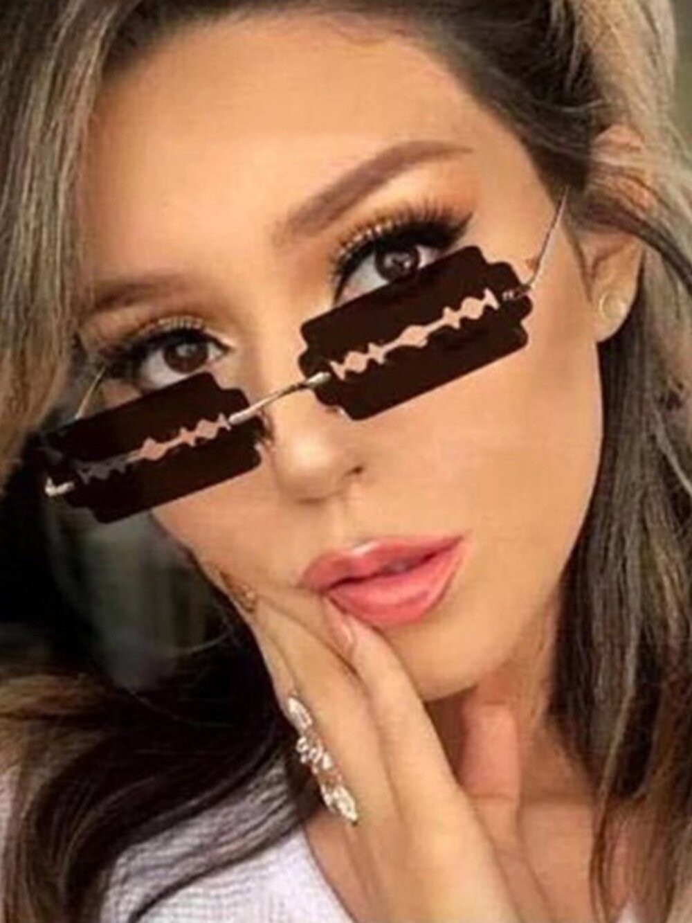 Trimming Sunglasses Women's Metal Rimless Sunglasses